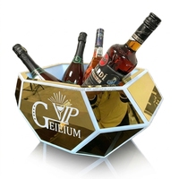 VipGeieium Nouveau Seau à Glace en Acrylique Personnalisé pour Bar et Club, Porte-Bouteilles de Bière, Seau à Champagne LED avec Lumière