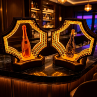 Support d'affichage de bouteille en acrylique LED personnalisé, glorificateur de bouteille unique éclairé pour vin et spiritueux, idéal pour bar et comptoir de vente au détail