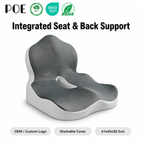 Cojín de Asiento de Espuma Viscoelástica con Logotipo Personalizado, Soporte Lumbar Integrado para Silla de Oficina y Auto, Almohadilla para Coxis, Funda Lavable, OEM