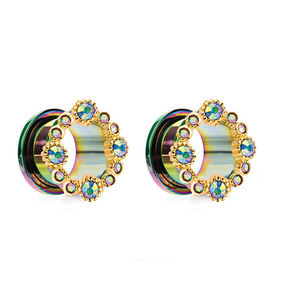 Echte Stein <span class=keywords><strong>Custom</strong></span> Piercing 316L Edelstahl Entferner Reiniger baumeln Ohrring für Mann mit Messgerät Ohr stöpsel - Product Image 1