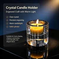 Bougeoir décoratif en cristal, fournitures bouddhistes, porte-bougie en verre de lumière de thé, vente en gros 1 pièce
