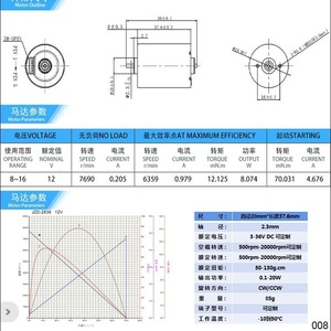 JZD - MOTOR 2838 Brushless DC Motor <b>28mm</b> Flange Mount 12V 36V 6000 RPM 0.1 HP - Product Image 5
