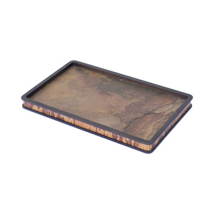 Antique tin bamboo rock dry <b>tea</b> <b>tray</b>, teapot stand, <b>tea</b> set accessory - Product Image 5