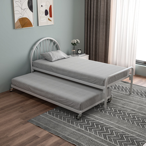 <span class=keywords><strong>Lit</strong></span> d'appoint convertible moderne en métal blanc avec roulettes, écologique et peu encombrant, idéal pour l'école, l'appartement, la chambre et le salon - Product Image 2