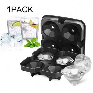 Moule à glaçons en silicone en forme de diamant à 4 compartiments, idéal pour les glaçons et les cubes de fruits – Nouveauté très demandée - Product Image 5