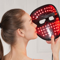 Masque facial LED en silicone rechargeable personnalisé OEM, appareil de soin de la peau à lumière rouge PDT