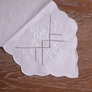 N140 Maison Hôtel Restaurant Décoration de table 18 "x 18" Couverture de pain <span class=keywords><strong>Broderie</strong></span> Fil dessiné Travail Blanc Ramie Coton Toast Couverture - Product Image 3