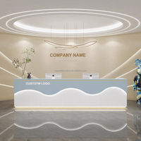 Comptoir de réception de style moderne exquis, MDF + peinture cuite, design de bureau moderne, bureau de réception pour salon de beauté et spa