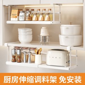 Estante Extensible para Especias Sea Shark de Acero al Carbono, Sin Necesidad de Taladrar, Estante para Gabinete, Organizador de Almacenamiento Bajo Gabinete, Organizador de Cocina por Niveles - Product Image 3