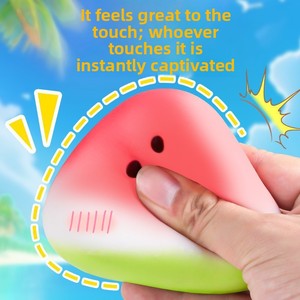 Simulated Watermelon Slice Squishy Fidget Toy Soft Slow Rising Squeeze Toy For Home Garden Desk Decor Party Ornament Gift - Product Image 5