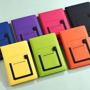 Custom A5 Leather Journal Notebook Cover with Portable Phone Pocket Card Holder Education/Agency/Insurance <b>Paper</b>-for Promotions - Product Image 1