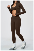 Ensemble de yoga sans couture TongJoes transfrontalier, séchage rapide, soutien-gorge de sport et débardeur combinés, tenue de fitness et course ultra-élastique pour femme