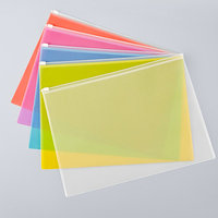 Trousse de maquillage couleur plastique poche transparente Zip Lock organiser le dossier A5 Doc Bag sacs perforés