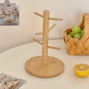 Support de cintre d'<span class=keywords><strong>arbre</strong></span> en <span class=keywords><strong>bois</strong></span> Offre Spéciale support de stockage suspendu support de vidange de tasse créative - Product Image 4