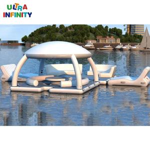 Sofá Inflable Relajante de Verano, Tumbona Flotante para <span class=keywords><strong>Lago</strong></span>, Cabañas Flotantes, Plataforma Flotante con Tienda de Campaña, Bana para Fiestas Acuáticas en Venta - Product Image 1