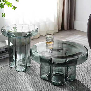 Green Flower Glass Side <span class=keywords><strong>Table</strong></span> <span class=keywords><strong>Set</strong></span> Terraço Varanda Mobiliário colorido de lazer 55cm 38cm Cafe Shop Tea Coffee <span class=keywords><strong>Table</strong></span> 2pcs Combo <span class=keywords><strong>Set</strong></span> - Product Image 3