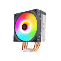 Refroidisseur de processeur 2 caloducs 90 mm ventilateur de refroidissement par Air pour carte mère X79 X99 silencieux illuminé 3PIN 4PIN 12V RGB LED