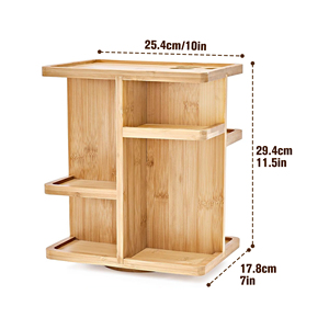 Organizador de Maquillaje Giratorio de Bambú de 3 Niveles, Resistente, para Baño, Cosméticos <span class=keywords><strong>y</strong></span> Cuidado de la Piel, Venta al Por Mayor - Product Image 2