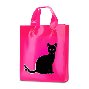 Sacs en plastique imperméables avec un smiley rose en gros d'usine sacs alimentaires personnalisés de haute qualité grands sacs en plastique recyclables pour les courses - Product Image 1