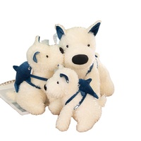 Boneka Plush West Highland Terrier Lucu dengan Tas Ransel Hiu Boneka Plush Peluche