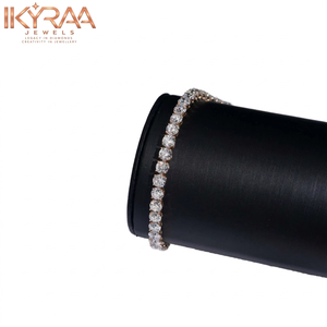 สร้อยข้อมือเพชรทรงกลมเจียระไนแบบบริลเลียนท์ 14K ทองคำแท้ ประดับด้วยเพชรเลี้ยงในห้องปฏิบัติการ ขนาด 4 มม. รับรองโดย IGI - Product Image 1