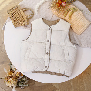 Nouvelles vestes <span class=keywords><strong>sans</strong></span> <span class=keywords><strong>manches</strong></span> pour enfants, style boutique, hiver automne, épaisses, décontractées, pour bébés garçons et filles, en duvet - Product Image 6