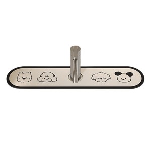 Tapis de bain ovale en cuir absorbant motif dessin animé Sweet Pie pour comptoir d'évier, salle de bain et zone de robinet de cuisine - Product Image 5