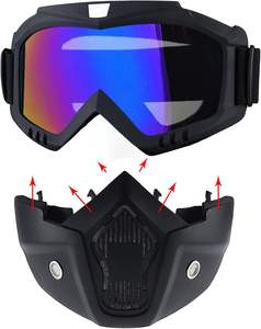 نظارات واقية للدراجات النارية وركوب الدراجات على الطرق الوعرة والرياضات الخارجية، قناع كامل للوجه، نظارات تكتيكية مضادة للضباب وحماية من الأشعة فوق البنفسجية UV400، خفيفة الوزن - Product Image 2