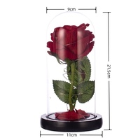 ZZLTY Bouquet de roses éternelles en verre personnalisé, fleurs séchées simulées, décoration de Noël et de Thanksgiving