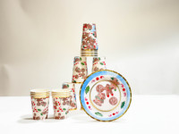 Assiettes jetables vintage haut de gamme pour enfants, en papier de qualité supérieure, en promotion