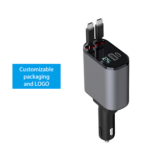 Cargador rápido de coche <span class=keywords><strong>4</strong></span> en 1 para teléfono y cables retráctiles tipo C y cargador de coche retráctil de <span class=keywords><strong>2</strong></span> puertos de carga - Product Image 2