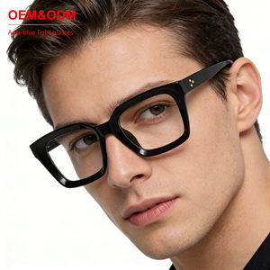 卸売越境ベストセラービジネススタイルクラシックファッションスクエアフレームユニセックス眼鏡メンズブルーライトカットメガネ - Product Image 1
