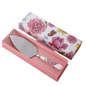 Factory Wholesale Price Fashionable Hotel Cake Slicer Server with Ceramic Handle Wedding Party Cake Cutter Knife