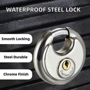 USA Waterproof Self Storage Door Stainless Steel Chrome-Plated Disc Lock 70mm Uncuttable Ball Bearing Locking - Product Image 2