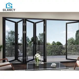 High Quality Bifold Doors Aluminium Patio Folding Door Aluminum Double Glass Bi Folding Door