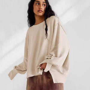 À vendre à chaud femmes col rond polaire anti-boulochage avant Logo tricoté à manches longues <span class=keywords><strong>sweat</strong></span>-shirt sport <span class=keywords><strong>Homewear</strong></span> - Product Image 2