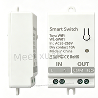 Relais de contact sec passif isolé, interrupteur intelligent WiFi Tuya 2,4 GHz AC 85-265V, capacité de charge 10A, contrôle par application et vocal