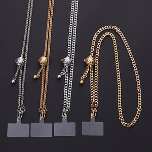 Nouvelle chaîne métallique <span class=keywords><strong>diagonale</strong></span> à cheval bricolage bijoux clip accessoires réglable télescopique téléphone portable lanière - Product Image 5