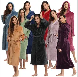 OEM wholesale flannel robe women luxury bathrobe pajamas flannel hotel bathrobe