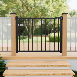 Vallas de Metal Negro para Jardín, Diseño de Tubo Cuadrado de Hierro Forjado, Precios en Pakistán, Valla Minimalista con Puerta - Product Image 1