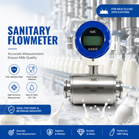Débitmètre électromagnétique sanitaire à raccord Tri-Clamp, doublé PFA, OEM, haute précision pour ligne de traitement du lait