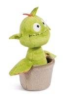 Peluche Monstre en Pot, Jouet en Peluche Monstre Vert Doux avec Pot de Fleurs en Peluche, Jouet Interactif pour Chiens et Chats