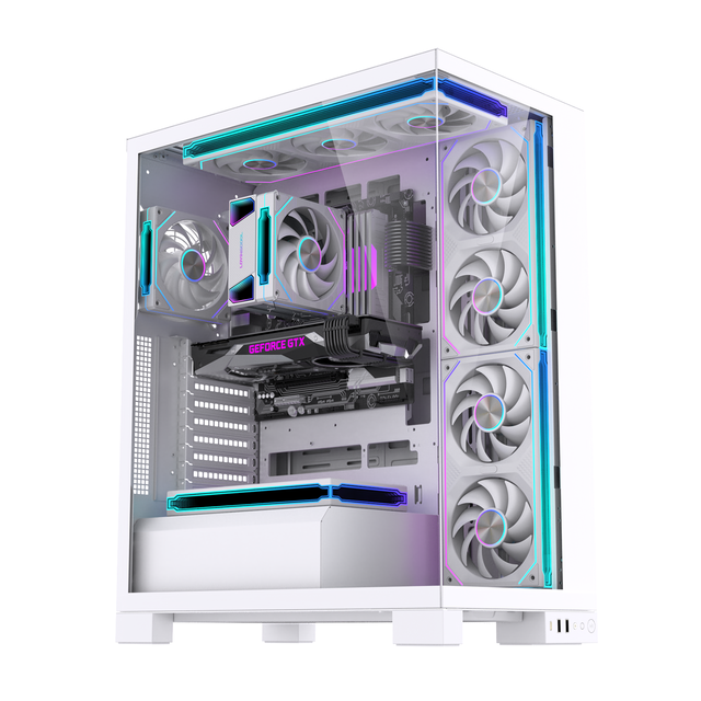 Lovingcool New Design Full-Tower Gamer Computer PC Case ATX & Micro ATX Motherboard Supporting Tempered Glass PC Desktop Gaming
