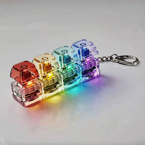 Plastic ABS <b>Customized</b> <b>Keychain</b> Toy Click Fidget Luminescence Macaron Keyboard Keyring with Different Colors - Product Image 4