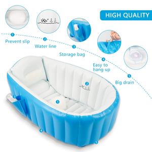 Bañera inflable para bebé modelo caliente, <span class=keywords><strong>piscina</strong></span> plegable portátil, lavabo de ducha antideslizante para niños engrosado - Product Image 4