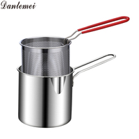 Juego de Sartenes Directo de Fábrica, Olla Anti-salpicaduras, Sartén Redonda, Olla para Freír Profunda de Acero Inoxidable, para Papas Fritas y Pollo