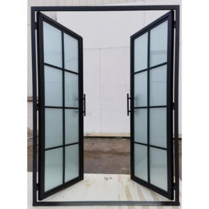 यूरोपीय मानक आंतरिक स्टील फ़्रेमयुक्त टेम्पर्ड ग्लास क्रिटल स्टाइल रूम डिवाइडर फ़्रेंच दरवाजे - Product Image 2