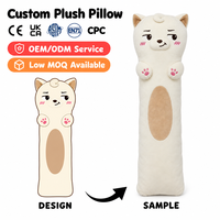 Coussin lesté rectangulaire personnalisé en forme de renard et d'ours, créatif, doux, grand, en peluche, animal en peluche moelleux, jouet en peluche pour enfant, cadeau