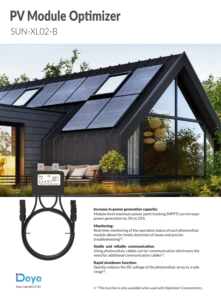 SUN-XL02-B ปรับพลังงานแสงอาทิตย์ deye PV 15A 700W เพิ่มกำลังการผลิตไฟฟ้าในสต็อก - Product Image 2