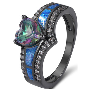 Anello Vintage con Design Barocco a Cuore Colorato per Donne - Product Image 1